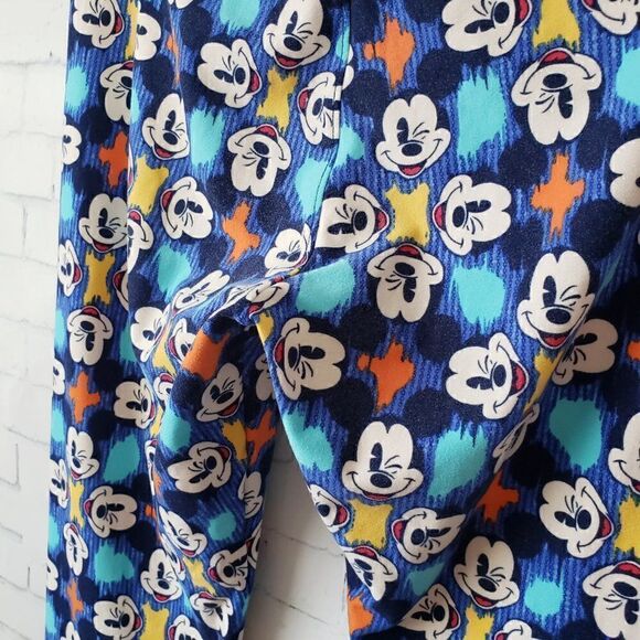 LuLaroe One Size Mickey Disney Leggings Blue Soft Eye Wink Winking Irregular - Picture 7 of 9